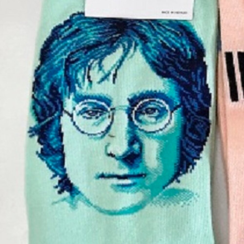 NEW Womens Hot Sox JOHN LENNON Beatles Crew Socks Novelty - Picture 2 of 4